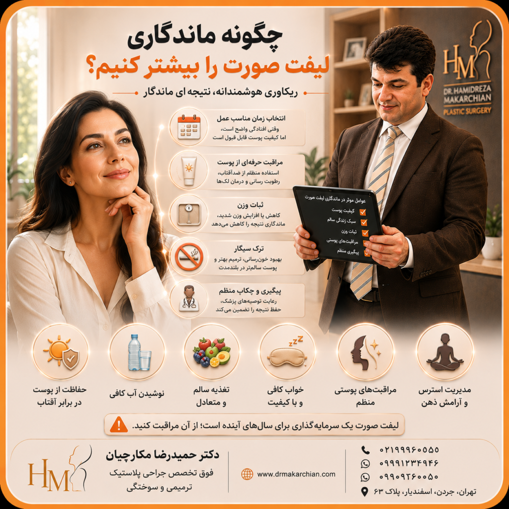 ماندگاری لیفت صورت؛ نتیجه جراحی چند سال میماند؟