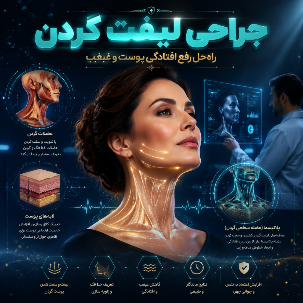 جراحی لیفت گردن چیست؟ بهترین روش رفع غبغب و افتادگی پوست