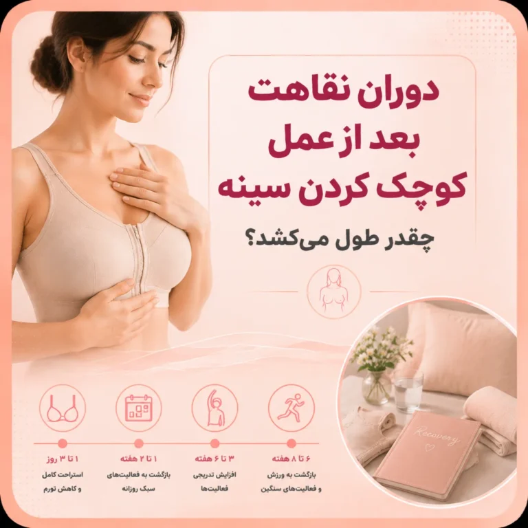 دوران نقاهت بعد از عمل کوچک کردن سینه چقدر طول میکشد؟