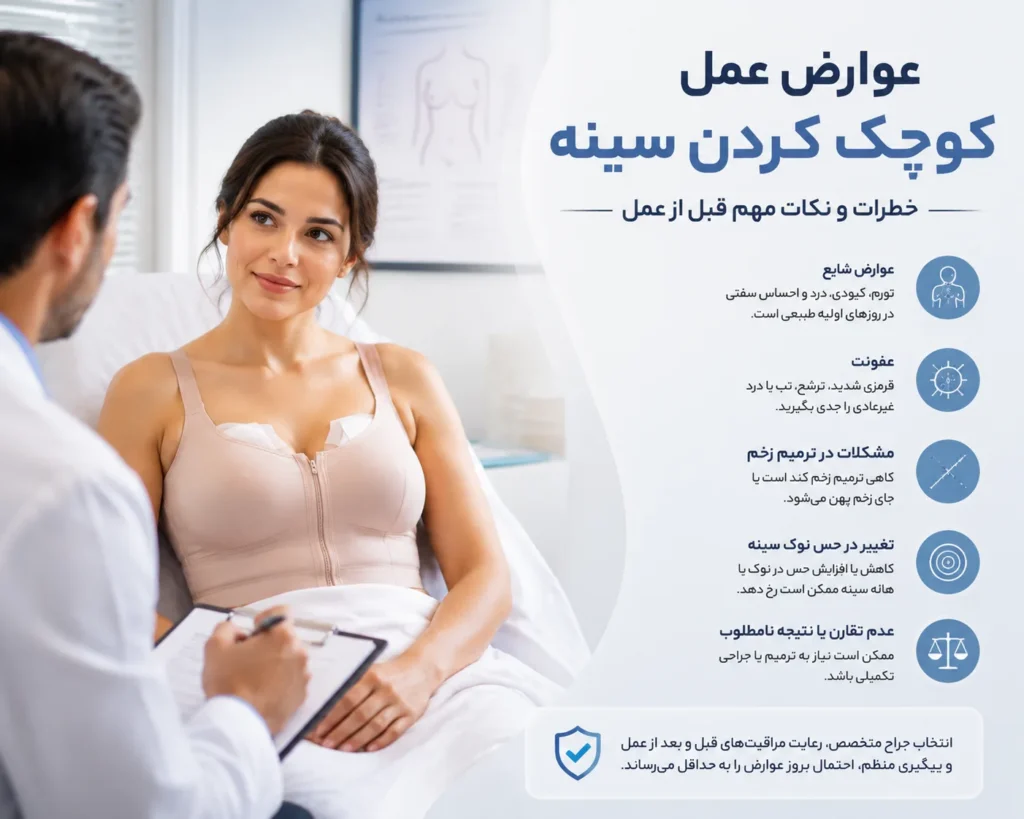 عوارض کوچک کردن سینه 