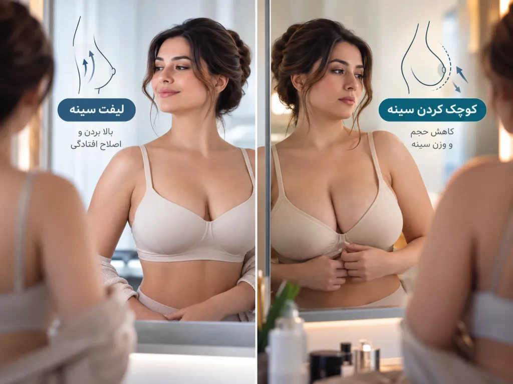 تفاوت کوچک کردن سینه و لیفت سینه؛ کدام بهتر است؟